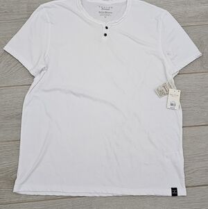 Lucky BrandShort Sleeve Button Notch Neck Venice Burnout T-Shirt XL